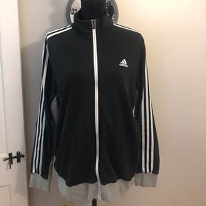 Black, gray, and white Adidas zip up!